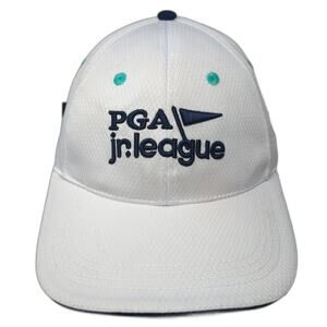 PGA Jr. League Slideback Baseball Cap White One Size Adjustable 6 Panel Macron